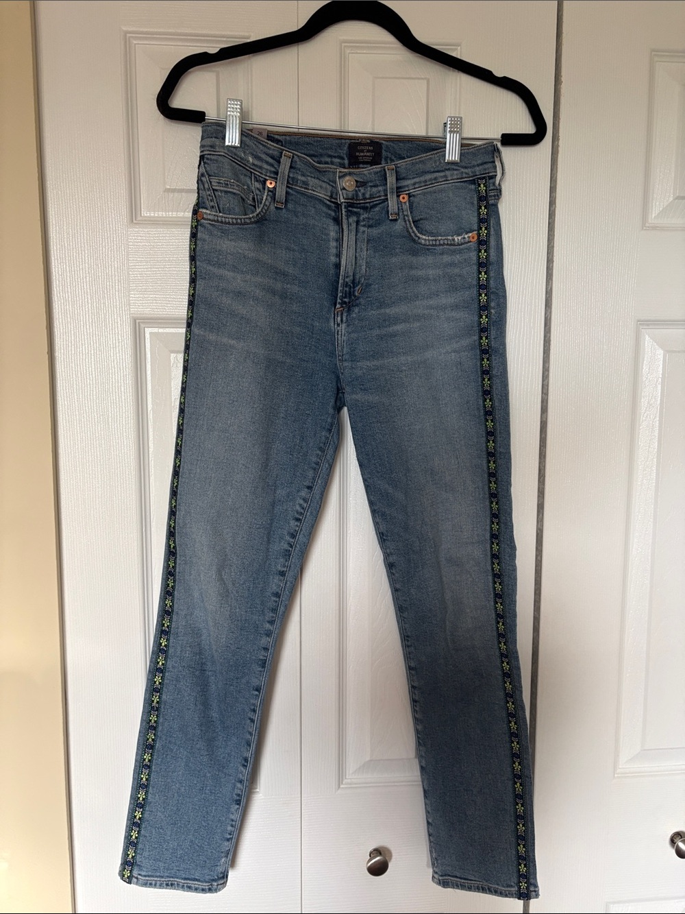 Citizens of Humanity Rocket Crop High Rise Skinny Side Stripe Jeans Size 26